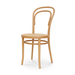 Fameg Vienna thonet no. 14 houten bistrostoel naturel met rotan zitting