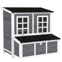 4goodz Kippen legnest voor 4-6 kippen waterdicht dak 100x86x100cm grijs