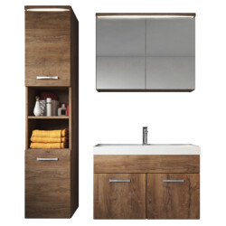 Badplaats Badkamermeubel set paso 80 x 40 cm bruin eiken badmeubel met