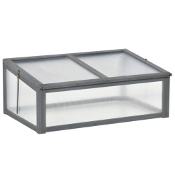 4goodz Outsunny houten mini kweekbak 100x65x40 cm, moestuin met deksel