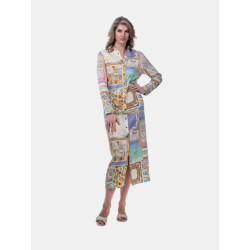 Mucho Gusto ® jurk francis bay groen blauw multipatchwork
