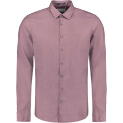 No Excess Shirt solid with linen mauve