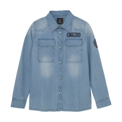 Indian Blue Zomer shirt jongens - denim badge