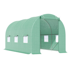 4goodz Outsunny tunnelserre foliekas met gaasplastic 445xx190 cm