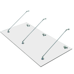 4goodz Glazen deurluifel gehard glas met rvs 200x90 cm