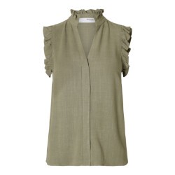 Selected Femme slfviva sl sun ruffle top noos 16096447 vetiver