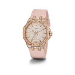 Guess Multicolor leren horloge met roze accenten