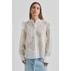 Second Female blouse km nete frill shirt 1044 coconut milk