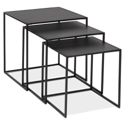 Alterego Set van 3 stapelbare bijzettafels baggy