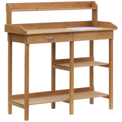 4goodz Houten oppottafel plantentafel met lade en bak