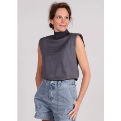 Co'Couture Idacc pin stripe top krijtstreep