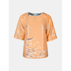 Mucho Gusto ® pailletten trui oranje zilver