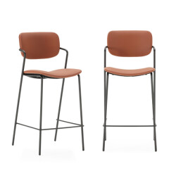 CaliCosy Set van 2 krukken met zwarte metalen poten h66 cm maika