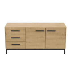 CaliCosy Buffet craft 2 deuren 3 laden eikenhouten decor l153 cm