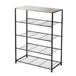 CaliCosy Zwart metalen schoenenrek met 5 etages