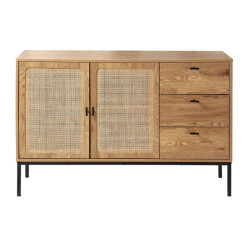 CaliCosy Dressoir met 2 deuren en 3 laden van rotan l120 cm jaya