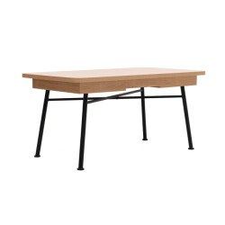 CaliCosy Uitschuifbare tafel van 160 tot 198 cm, eiken en zwart decor nala