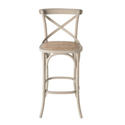 CaliCosy Barkruk van massief hout en webbing l50 cm bistrot
