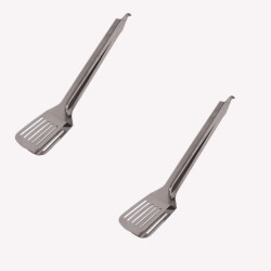 CaliCosy Dubbele grijze roestvrijstalen spatel 36,5 cm x 7,8 cm set van 2
