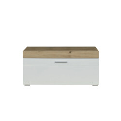 CaliCosy Bank met 1 neerklapbare deur, eiken en glanzend wit decor, l91 cm amanda