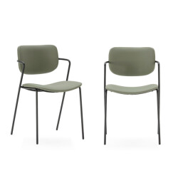 CaliCosy Set van 2 stoelen met zwarte metalen poten l49 cm maika