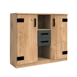 CaliCosy Ladenkast 2 deuren 2 laden en 2 open vakken l124 cm