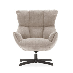 CaliCosy Fauteuil in gewatteerde stof met zwarte metalen poten h89 cm odette