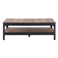 CaliCosy Salontafel van zwart metaal en hout l117cm