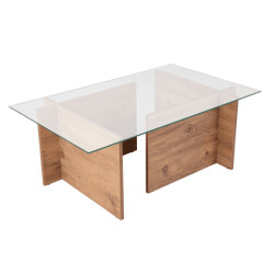 CaliCosy Salontafel met glazen blad l105 cm noah