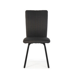 CaliCosy Set van 4 stoelen in stof met zwarte metalen poten l47,5 cm pretty