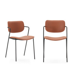 CaliCosy Set van 2 stoelen met zwarte metalen poten l49 cm maika