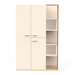 CaliCosy Kast met 3 deuren en 5 open vakken l119,7 cm camillia