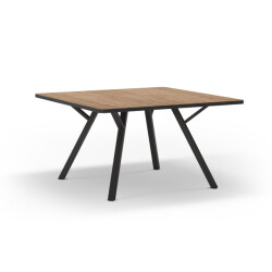 CaliCosy Vierkante tafel met zwarte metalen poten l136 x b136 cm beni