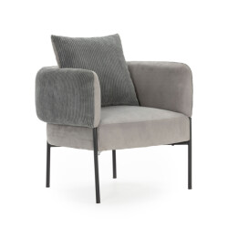 CaliCosy Fauteuil in stof met zwarte metalen poten l73 cm aruni