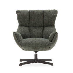 CaliCosy Fauteuil in gewatteerde stof met zwarte metalen poten h89 cm odette