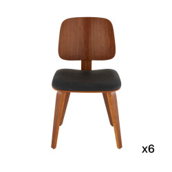 Signature Set van 6 stoelen in zwart vinyl h80,5 cm brand