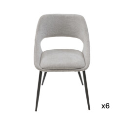 Signature Set van 6 stoelen in stof met metalen onderstel l51 cm elodie