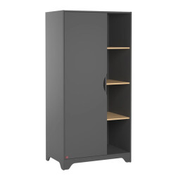 CaliCosy Kast met 1 deur, 2 kledingstangen en 3 open planken l88.5cm leaf