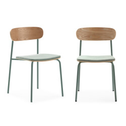 CaliCosy Set van 2 stoelen in stof met zwarte metalen poten l46 cm adriana
