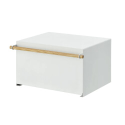 CaliCosy Witte opbergdoos met houten handvat l43 cm