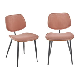 Signature Set van 2 fluwelen stoelen met houten afwerking olympia