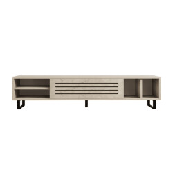 CaliCosy Tv-meubel met 1 klepdeur en 4 nissen, travertin decor l160 cm safir