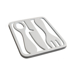 CaliCosy Onderzetter wit metalen design bestek set van 2