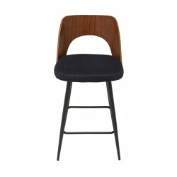 Signature Barkruk in blauw fluweel l45 cm austin