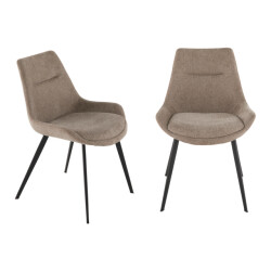 Signature Set van 2 stoelen in taupekleurige stof l62 cm colombe