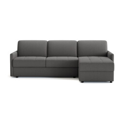 CaliCosy Hoekbank met slaapfunctie, 3-zits in grijze stof l260 cm belluno