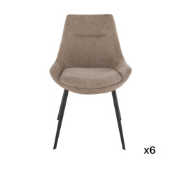 Signature Set van 6 stoelen in taupekleurige stof l62 cm colombe