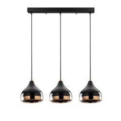 CaliCosy Hanglamp van zwart en koperkleurig metaal met 3 lampen yildo