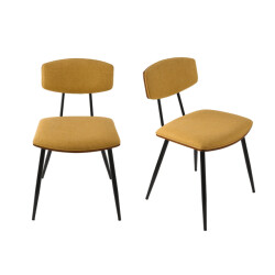 Signature Set van 2 mosterdgele stoelen babette h79 cm