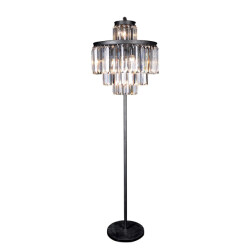 Signature Fulgurant grijze glazen metalen vloerlamp